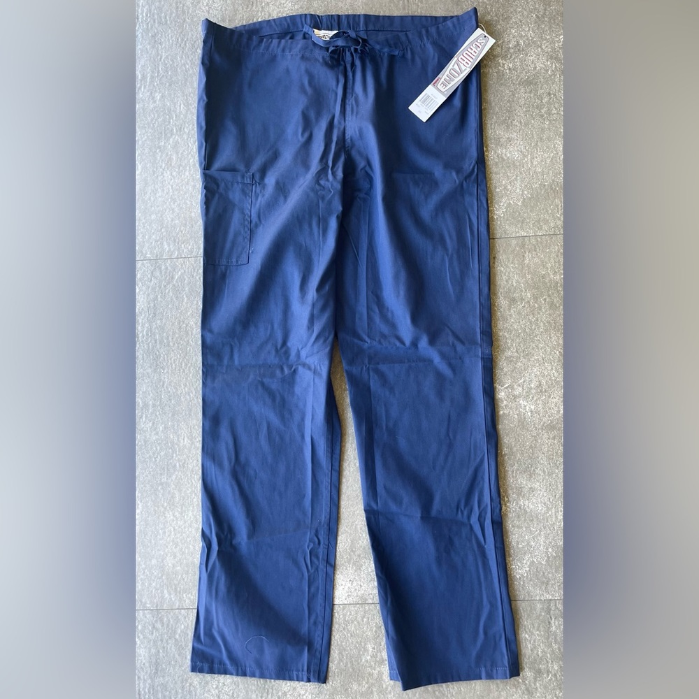 NWT ScrubZone Navy Blue Scrub Drawstring Pants